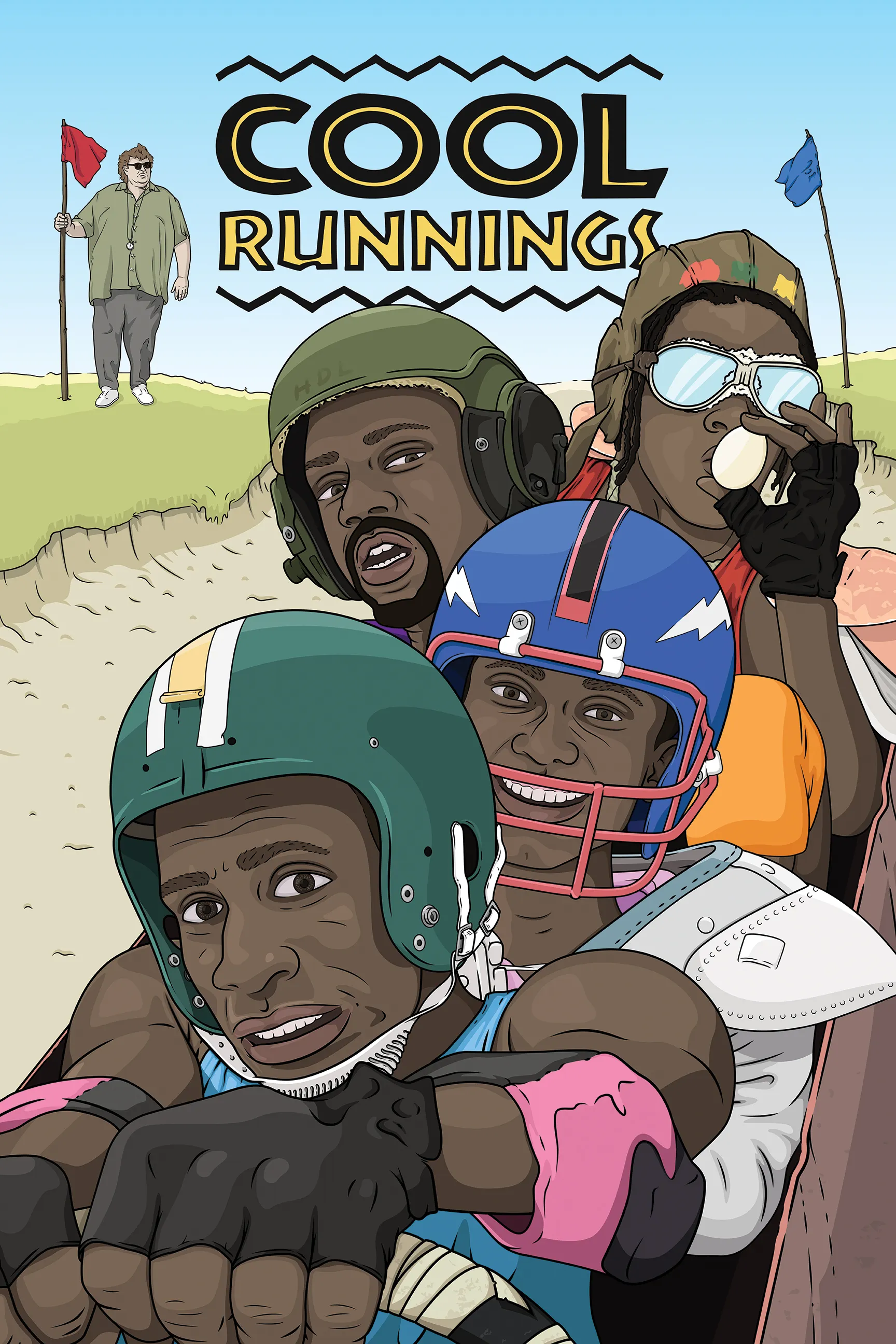 Cool Runnings movie poster illustration