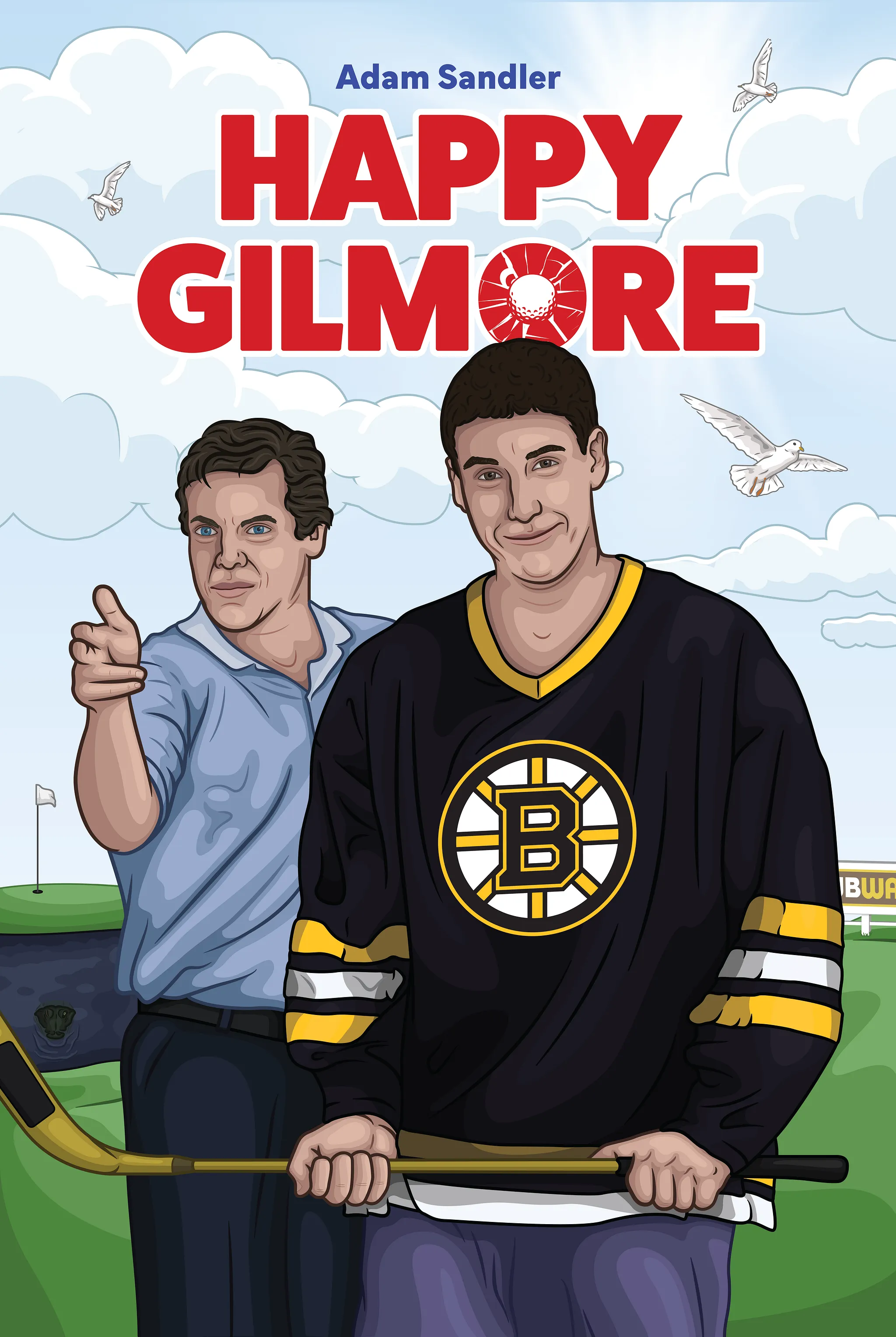Happy Gilmore movie poster illustration