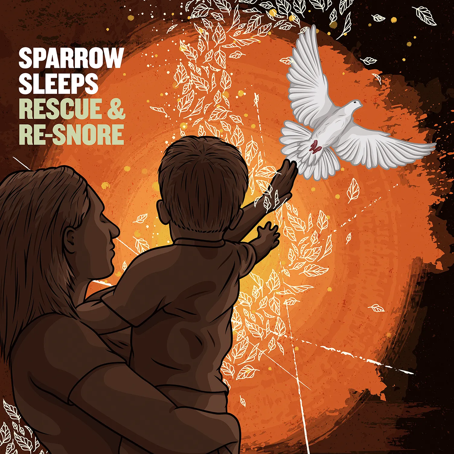 Sparrow Sleeps "Rescue & Re-Snore" album cover illustration