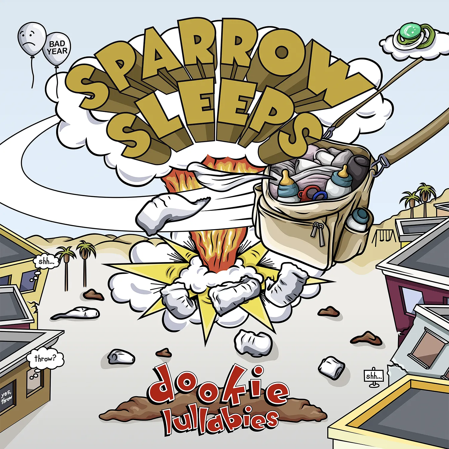 Sparrow Sleeps "Dookie Lullabies" album cover illustration