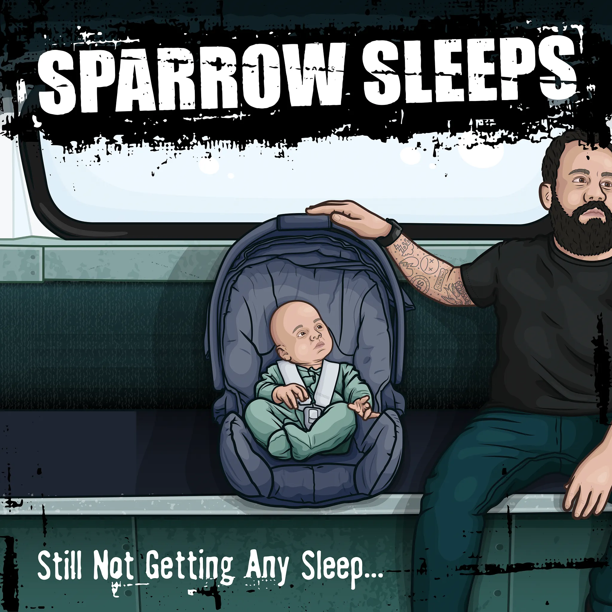 Sparrow Sleeps "Still Not Getting Any Sleep" album cover illustration