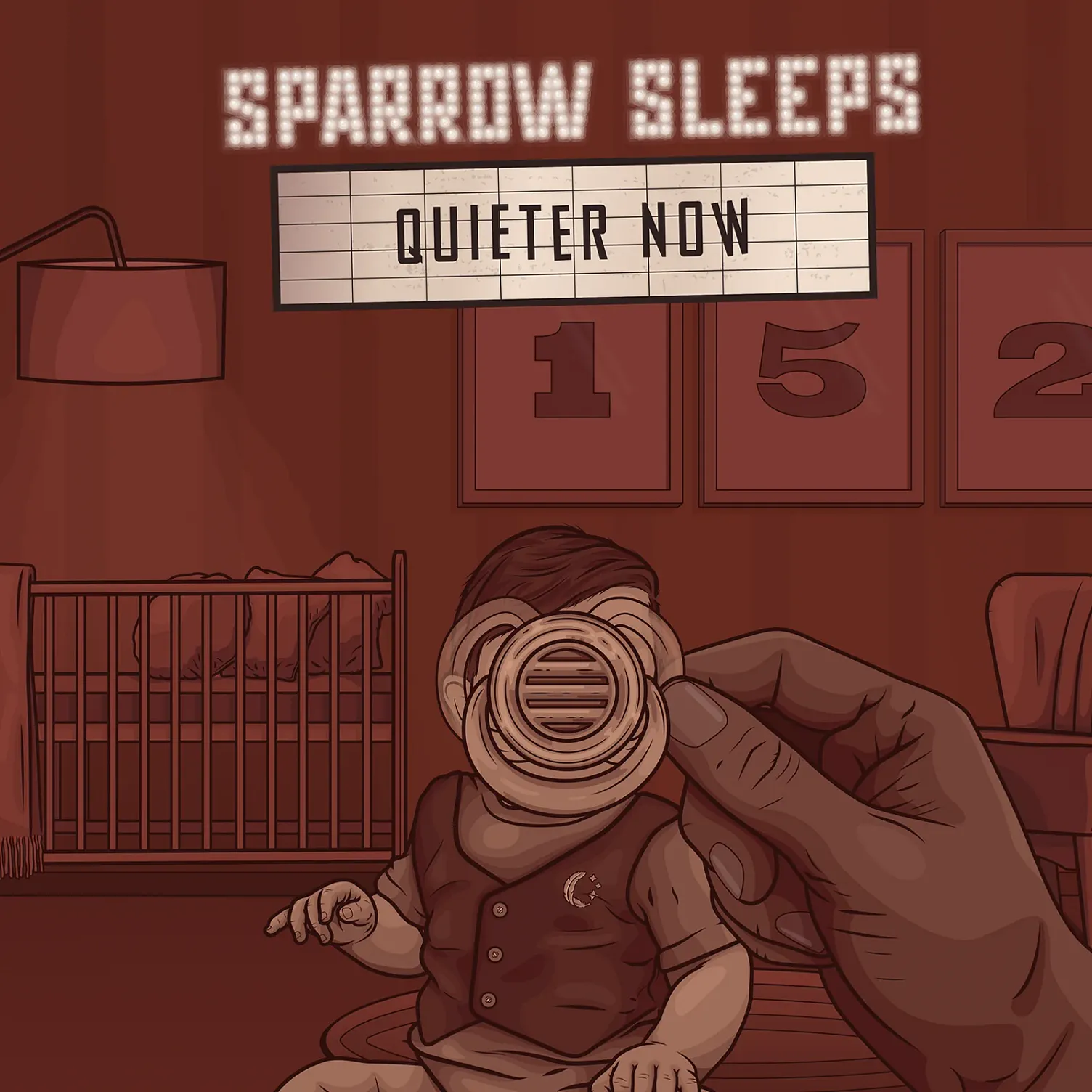 Sparrow Sleeps "Quieter Now" album cover illustration