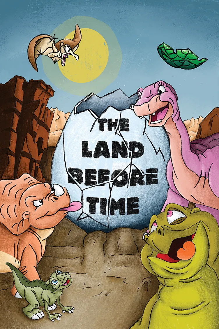 The Land Before Time movie poster illustration