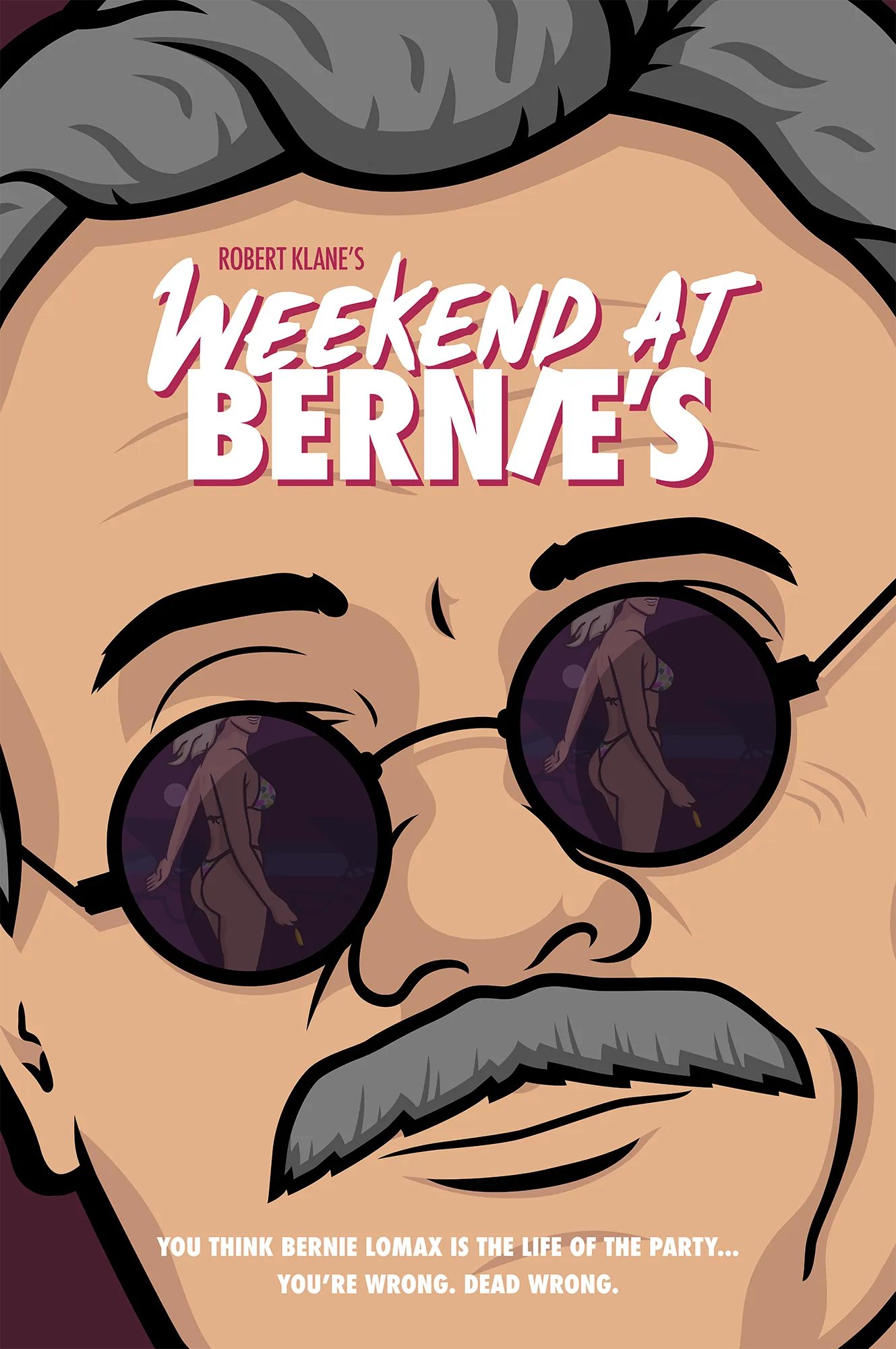 Weekend at Bernie's movie poster illustration